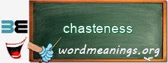 WordMeaning blackboard for chasteness